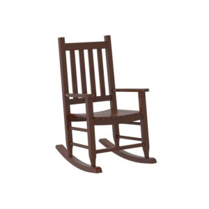 vidaXL Brown Solid Wood Poplar Rocking Chair